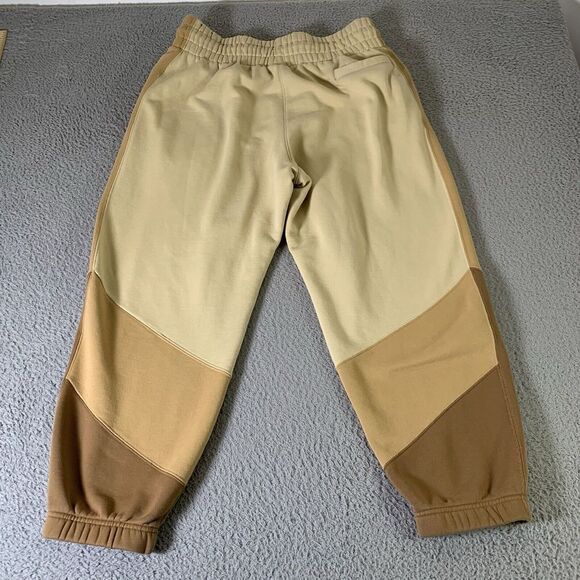 Air Jordan Jumpman Fleece Joggers Womens XL Tan Colorblock 26" Inseam Drawstring - Picture 12 of 14